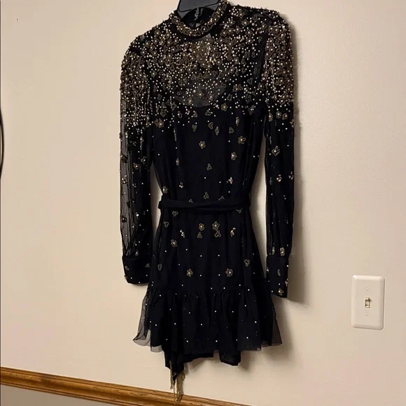 Farm Rio Embroidered Tulle Overlay Minidress